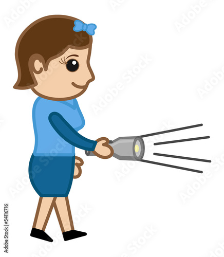 Lighting the Torch - Office Character - Vector Illustration