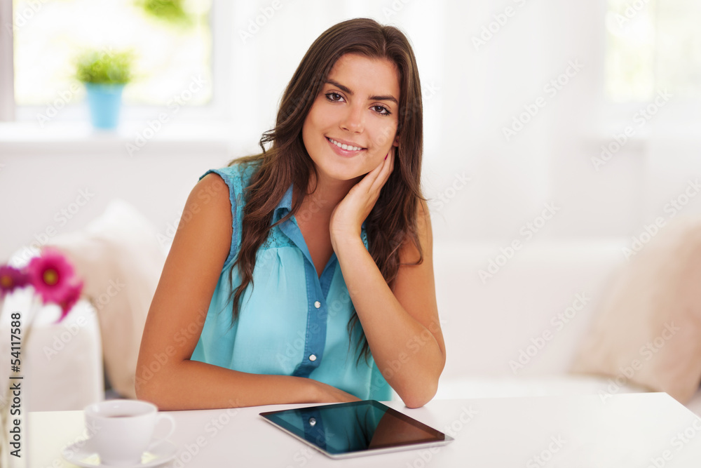 Beautiful woman with digital tablet Beautiful woman with digital tablet