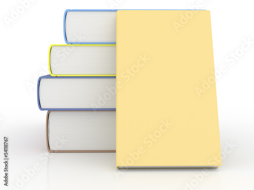 Stack of books with blank cover