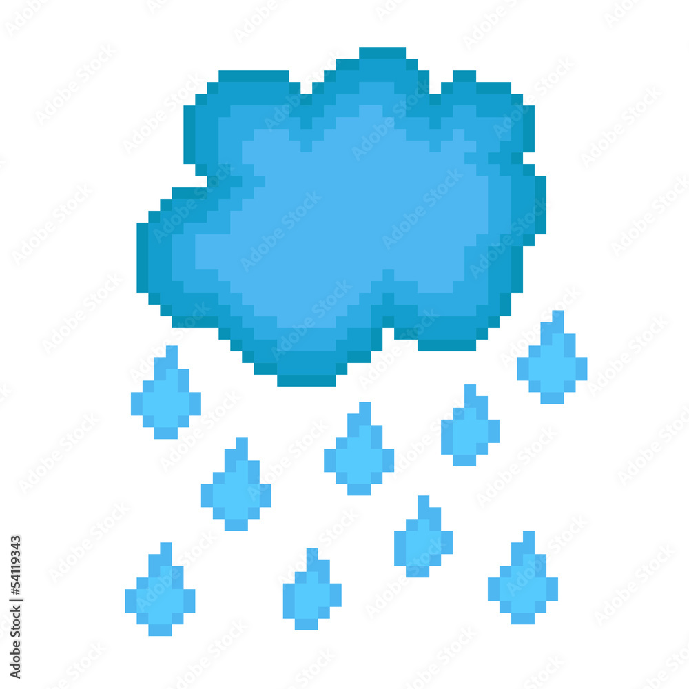 Pixel icon rain cloud