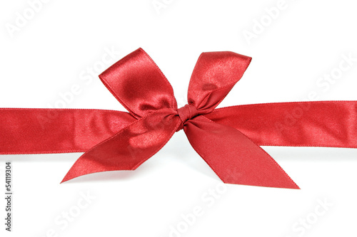 Red ribbon against white background
