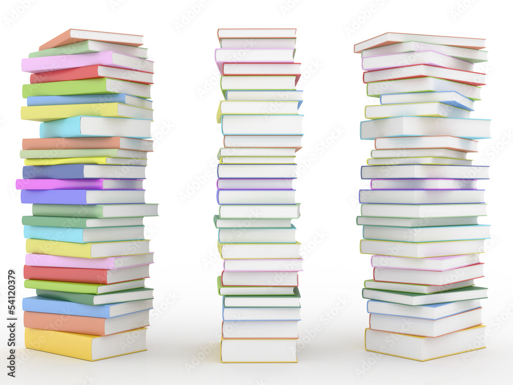 Three stack of books Three stack of books