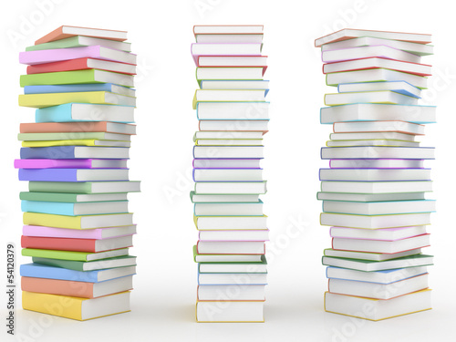 Three stack of books