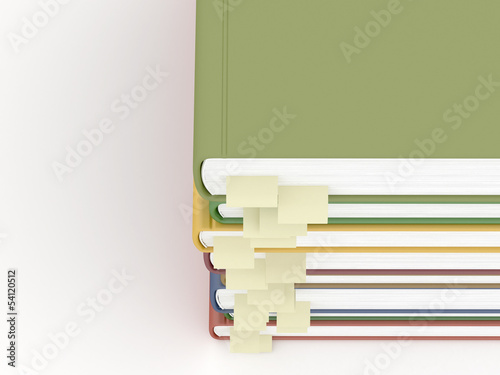 Top view to a stack of books