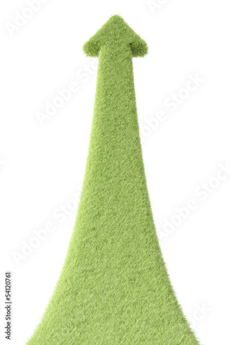 Upward green grass arrow