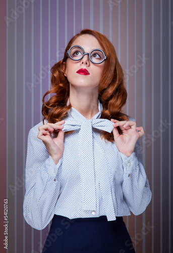 Obraz na plátně Redhead teacher