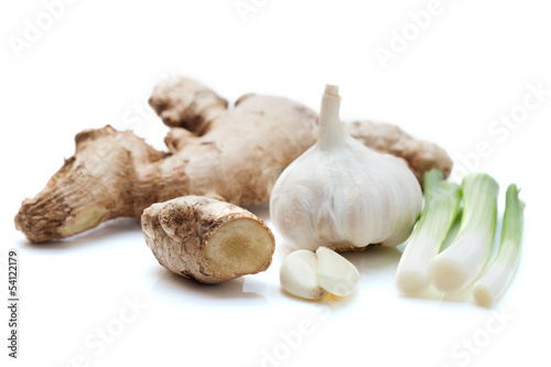 Garlic, ginger and spring onion
