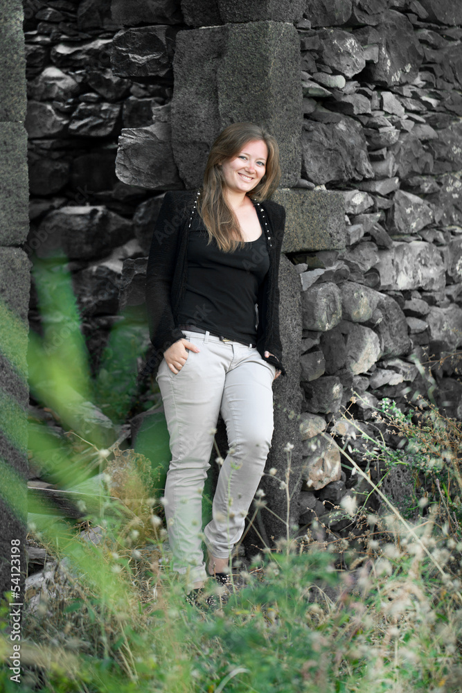 posing on rock