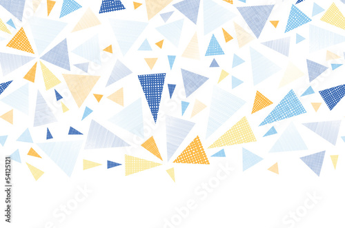 Vector colorful textured arrows triangles horizontal seamless
