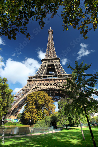 Eiffel Tower with city park  in Paris, France © Tomas Marek