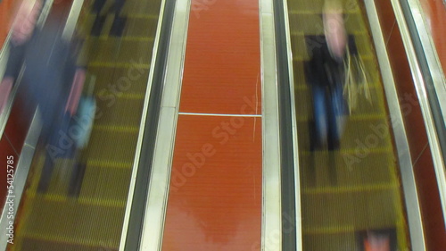Moscow metro timelapse, eskalator on station Komsomolskaya photo