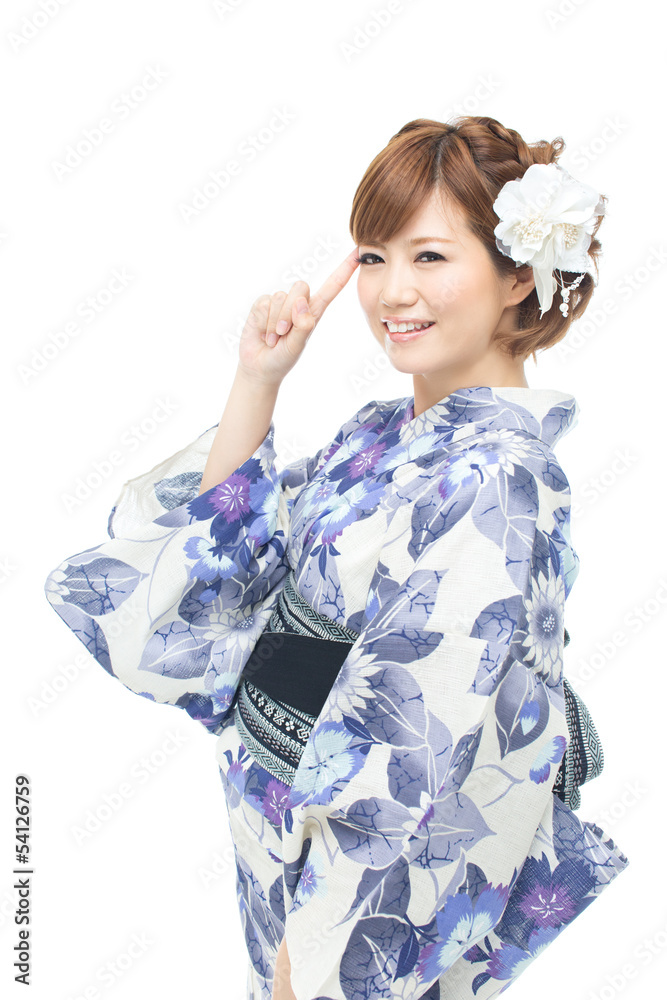 Beautiful young woman wearing japanese traditional kimono Beautiful young woman wearing japanese traditional kimono
