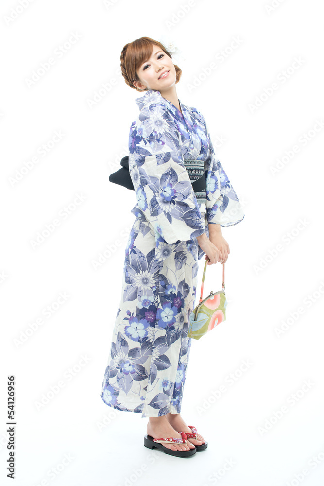 Beautiful young woman wearing japanese traditional kimono Beautiful young woman wearing japanese traditional kimono