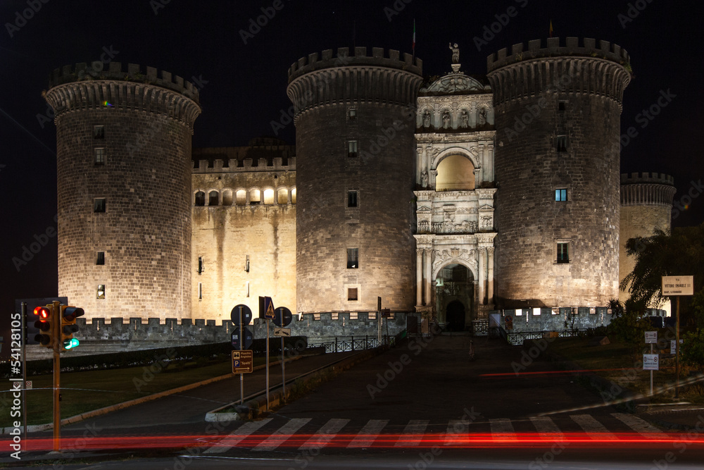 Naples nocturne on Castello Maschio Angioino