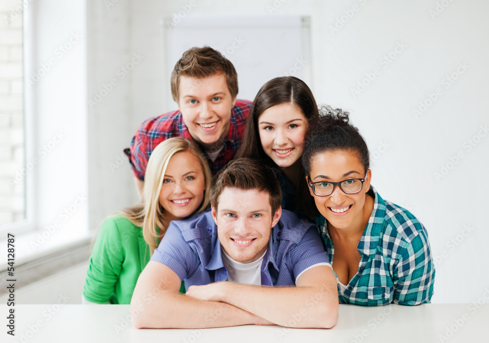 group of students at school group of students at school