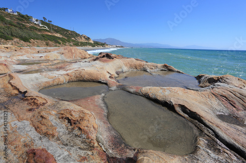 Stones at Punta Chullera beach. Costa del Sol, Andalusia, Spain photo