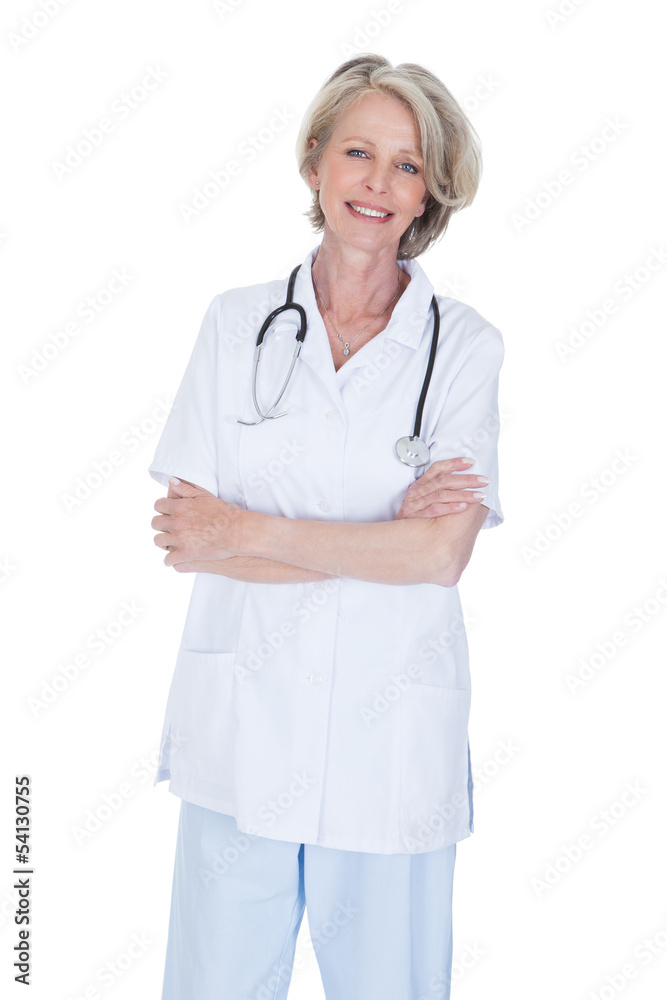 Portrait Of Happy Mature Female Doctor Portrait Of Happy Mature Female Doctor