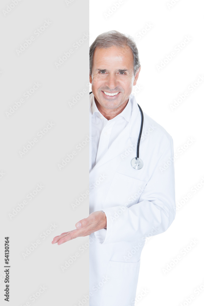 Mature Doctor Holding Placard Mature Doctor Holding Placard