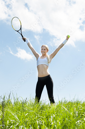 Portrait Of Young Female Tennis Player