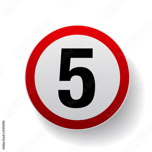 Speed sign - Number five button