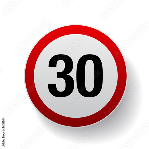 Wallpaper Mural Speed sign - Number thirty button Torontodigital.ca