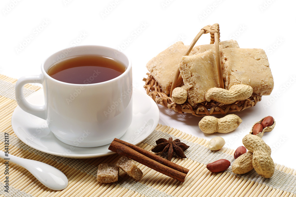 Fototapeta premium Cup of tea and sherbets