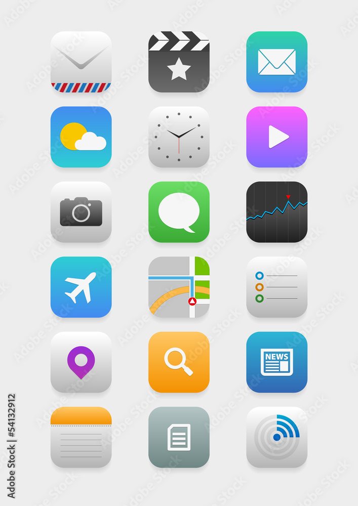 Mobile application icons Mobile application icons