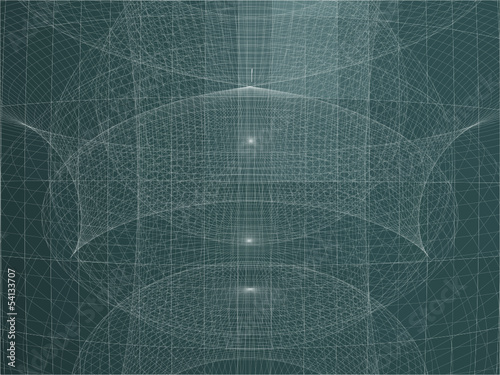 Abstract Wire Net Structure Vector