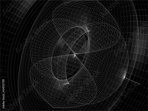 Abstract Wire Net Structure Vector