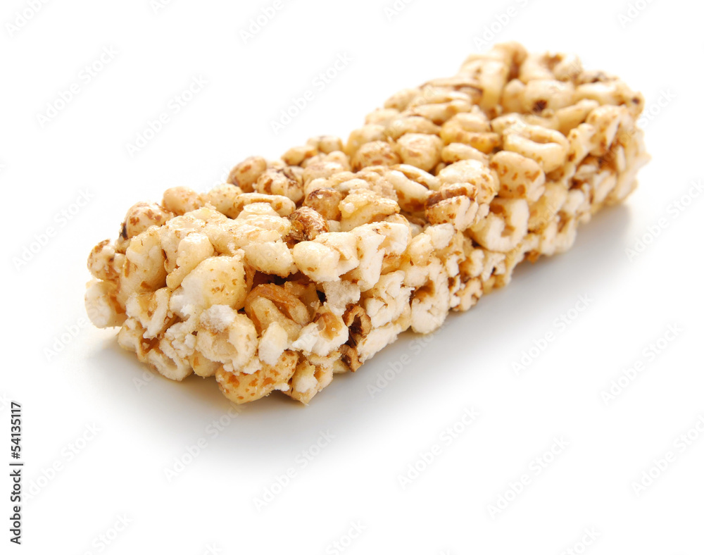 sweet rice puffs block on a white background sweet rice puffs block on a white background