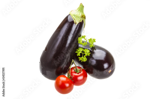 Ripe fhesh aubergine