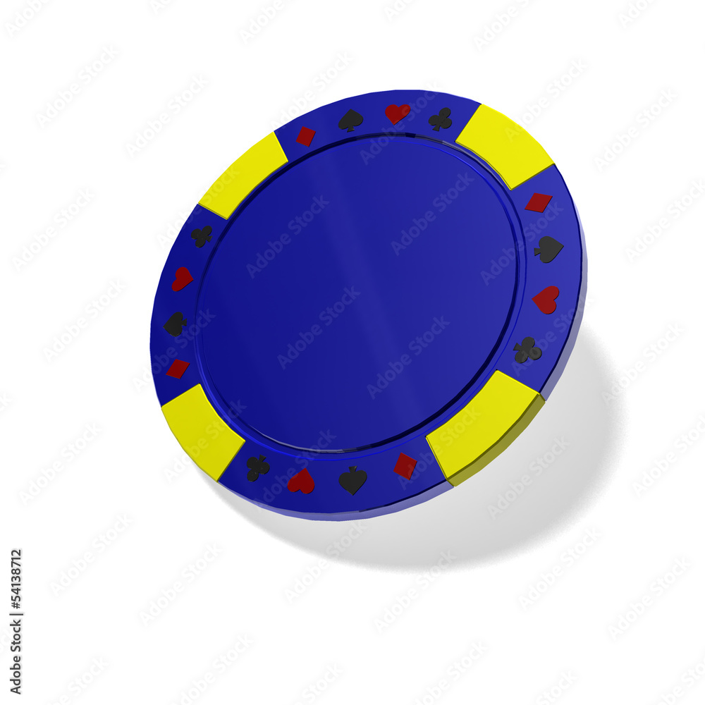 Naklejka premium Blue poker chip