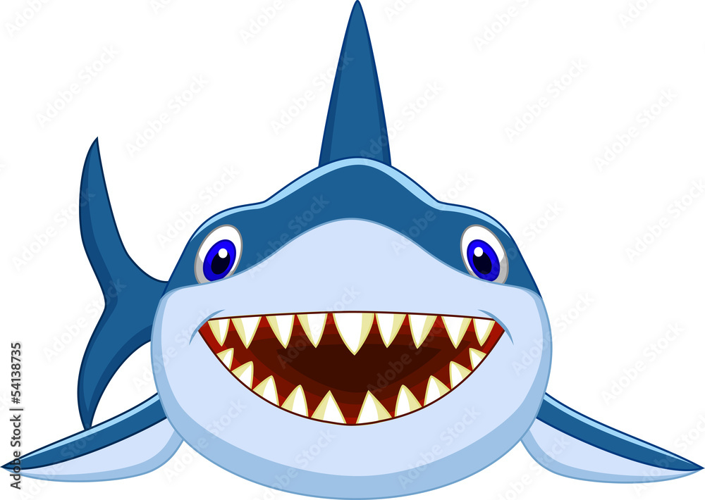 Fototapeta premium Cute shark cartoon