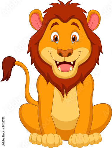 Fototapeta Naklejka Na Ścianę i Meble -  Cute lion cartoon