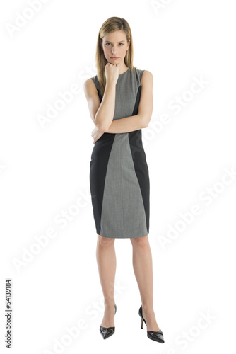 Confident Businesswoman With Hand On Chin