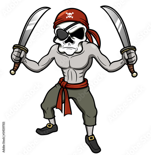 Vector illustration of cartoon Pirate skull