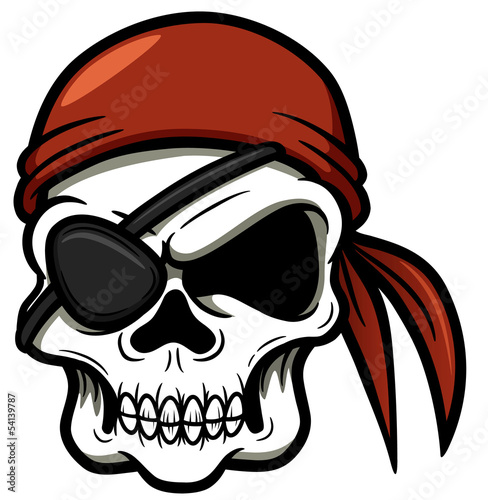 Vector illustration of cartoon Pirate skull
