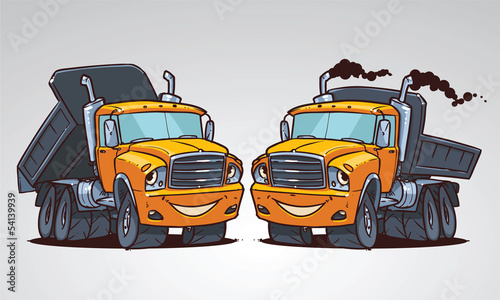 cartoon truck tipper. Character design