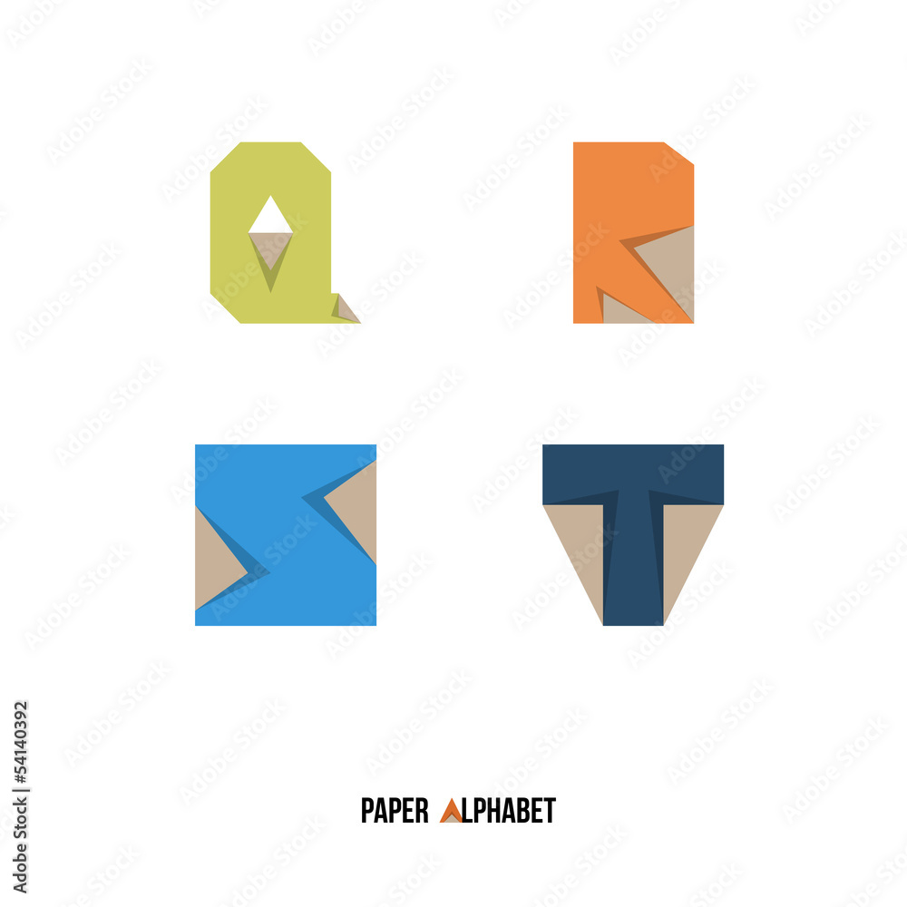 Q R S T - Paper Alphabet Q R S T - Paper Alphabet