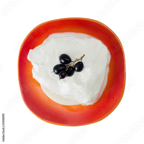 Ice cream and blueberries