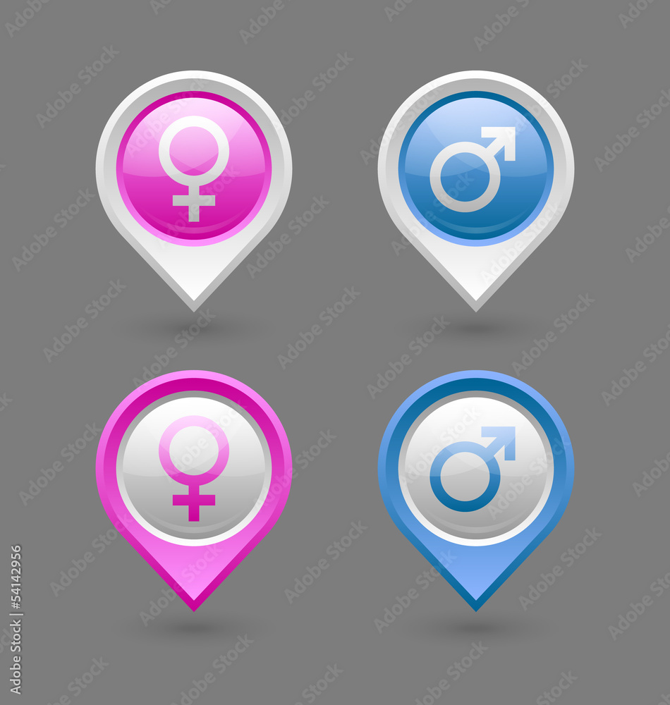 Venus and Mars female and male symbols Venus and Mars female and male symbols