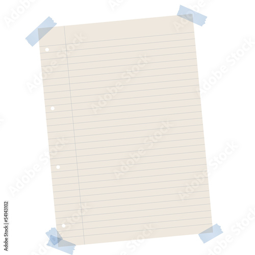 Recycling Papier liniert mit farbigen Klebestreifen
