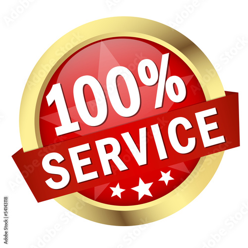 Button mit Banner " 100% SERVICE "