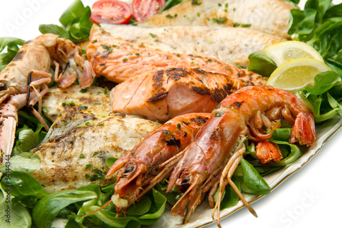 mixed seafood grill