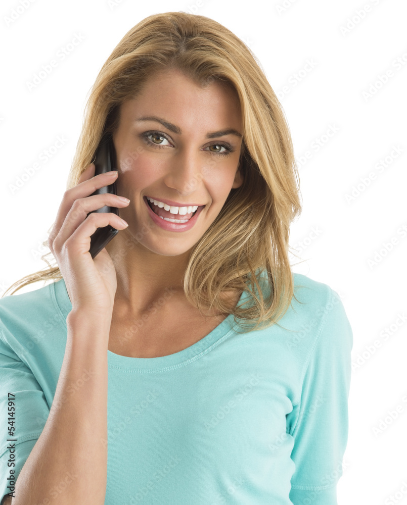 Portrait Of Happy Woman Using Smart Phone Portrait Of Happy Woman Using Smart Phone