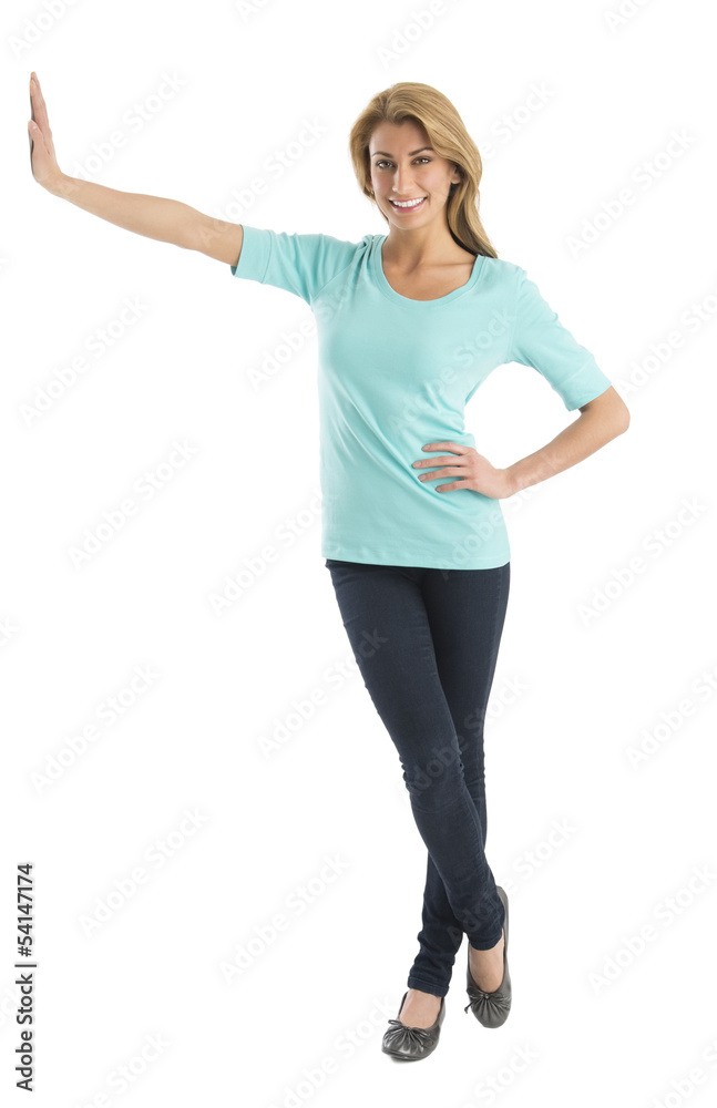 Portrait Of Beautiful Woman With Hand On Hip Portrait Of Beautiful Woman With Hand On Hip