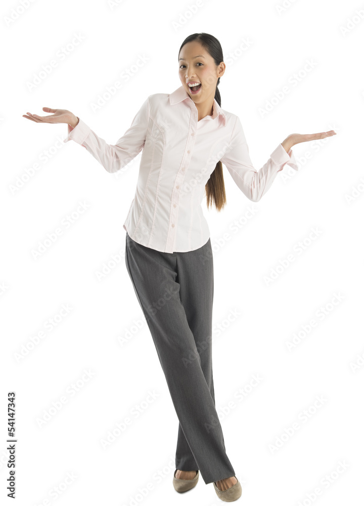 Portrait Of Surprised Businesswoman Gesturing Portrait Of Surprised Businesswoman Gesturing