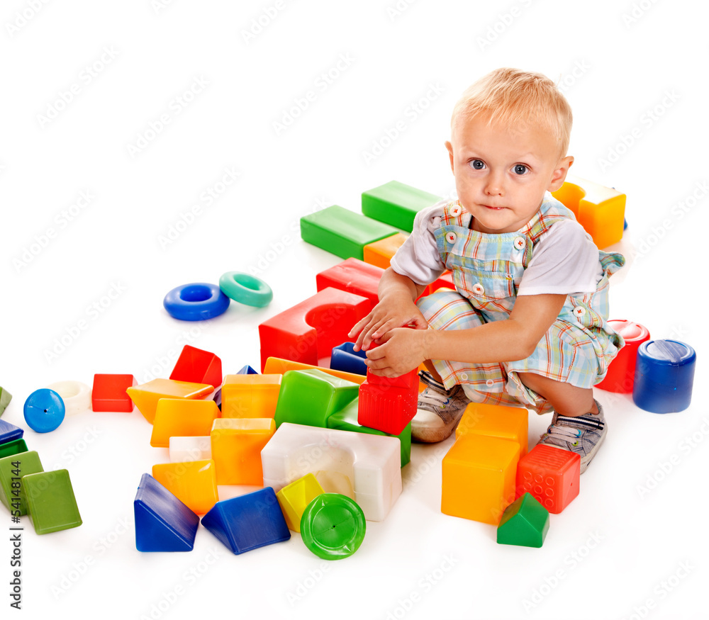 Children play building blocks. Children play building blocks.