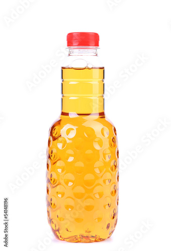 Bottle of natural apple juice photo