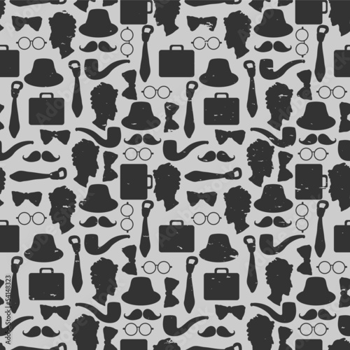 Seamless pattern with gentlemen's accessories